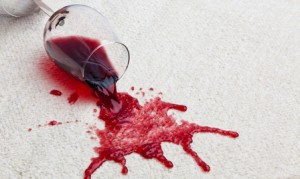 Red wine carpet stain